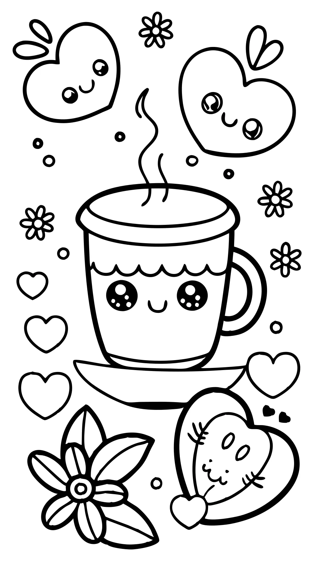 coloriages de café mignon